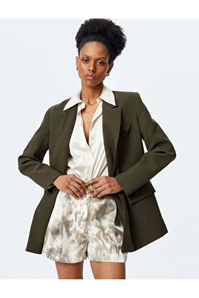 Koton Modal Fabric Pocketed Batik Patterned Mini Shorts 5Sak40130Uw Ecru