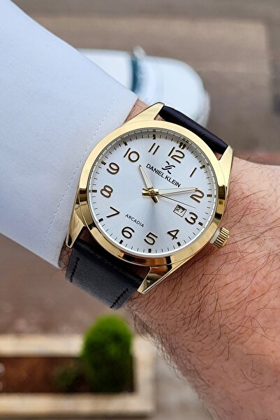 Daniel Klein Kasası Sarı Kordonu Kahverengi Renk Rakamlı 42,5 Mm 24 Ay Garant...