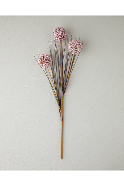 English Home Grass Bush Plastik Tek Dal Yapay Çiçek Pembe