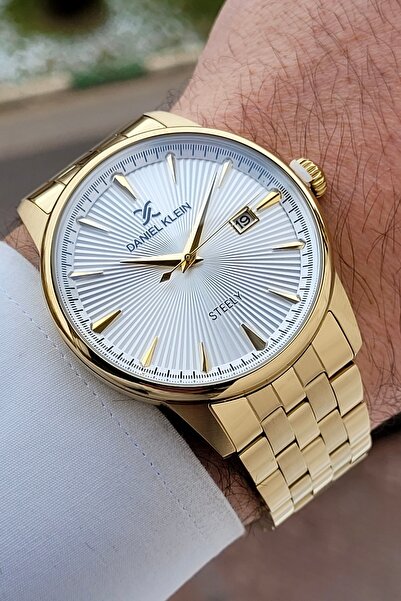 Daniel Klein Gold Color Adjustable Cord Steel Case Men's Wristwatch