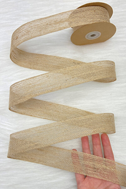 ZEYMERADE Юта тъкана панделка 4 см 10 м, Декорация, Опаковане на подаръци, Го...