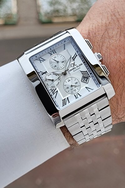 Daniel Klein Men's Wrist Watch in Silver Color Gift Package