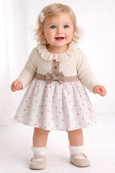RAPAPA Baby Girl Lace Collar Bow Dress - 1003K