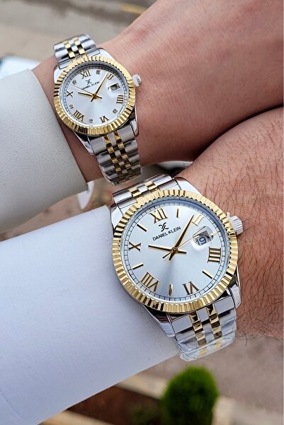 Daniel Klein Kordonu Gold Gümüş Renk Hediye Paketli Sevgili Çift Kol Saati