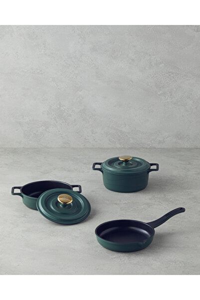 English Home Tiny Taste Cast Mini Cookware Set 14X14X14 cm Green