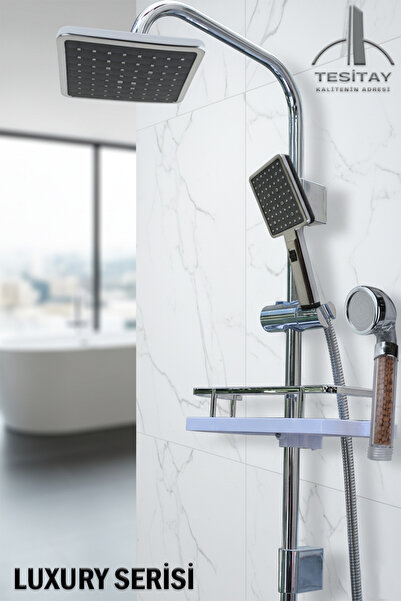 tesitay Robot Duş Seti Lüks Banyo Duş Takımları El ve Tepe Duş Başlığı Spiral...