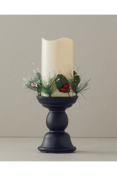 English Home Candlestick Ledli Dekoratif Aydınlatma Siyah