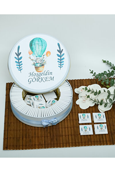 Genel Markalar 100 Adet Isme Özel Uçan Balonlu Hediyelik Erkek Bebek Hoşgeldi...