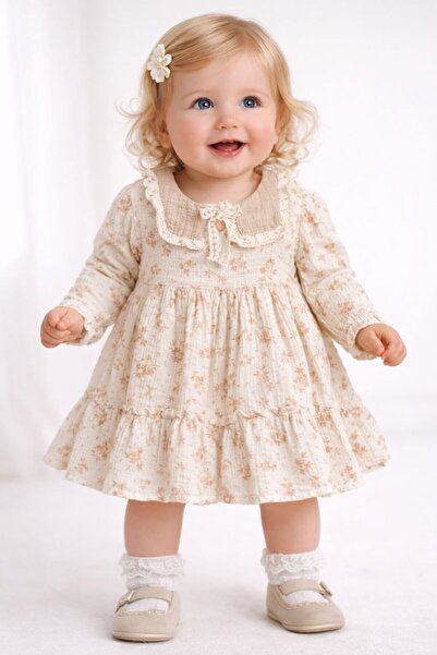 RAPAPA Baby Girl Muslin Long Sleeve Dress 1056