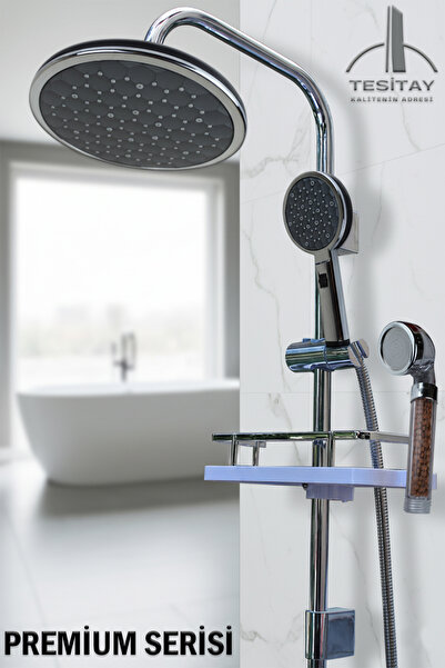 tesitay Robot Duş Seti Lüks Banyo Duş Takımları El ve Tepe Duş Başlığı Spiral...