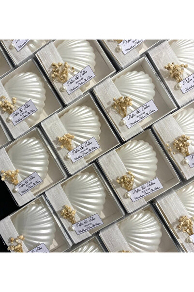 Candles Flame 50 Adet Kutulu İstiridye Hediyelik Mum Süslemeli Çiçek Yeni Sez...