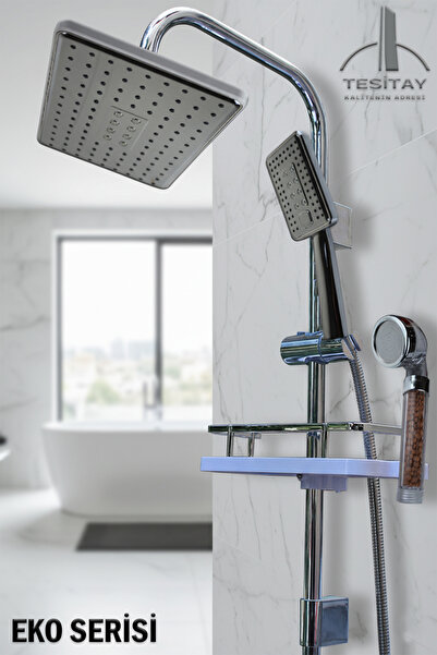 tesitay Robot Duş Seti Lüks Banyo Duş Takımları El ve Tepe Duş Başlığı Spiral...