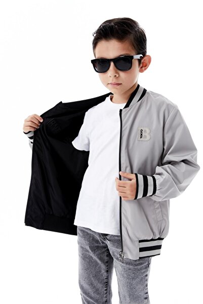 Benittokids Boy's Hooded Double-Sided Raincoat Transitional 51364