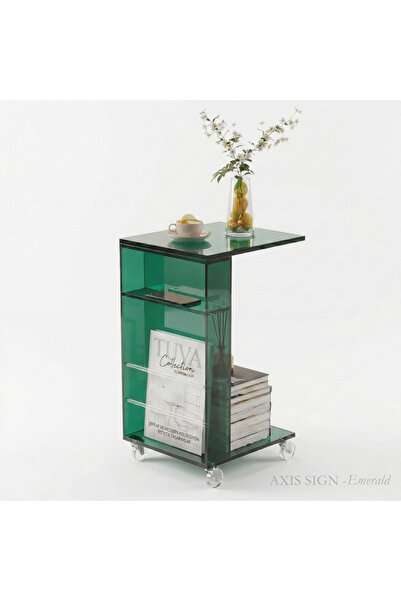 TUVA AXIS SIGN | Modern Pleksi Tekerlekli C Sehpa & Yeni Nesil Yan Sehpa | Mo...