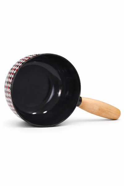 PR HOME Forte Black Enamel Wooden Handle Saucepan and Sauce Pan 16 cm