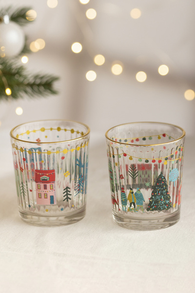 Rakle طقم أكواب ماء شتوية دافئة مكون من قطعتين سعة 360 سم مكعب