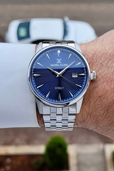 Daniel Klein Metallic Navy Blue 2 Year Warranty Stainless Full Steel Case Men...