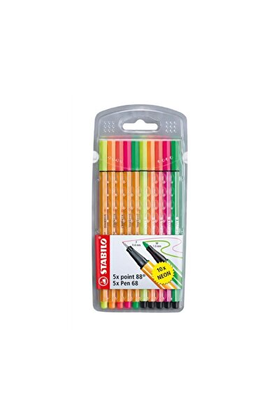 Stabilo Keçe Uçlu İnce Kalem 88 Point & Pen 68 Karışık Renk 10 LU 8868/10-1