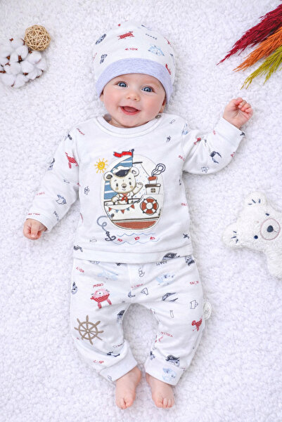 Tomuycuk طقم إكرو مكون من 3 قطع للأطفال الأولاد - القراصنة الصغيرة المصنوعة م...