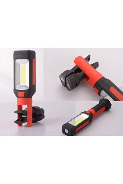 S-LINK SL-F663 3W Cob+1W Led Pilli Dönebilen Kelepçe Stantlı Manyatik Tutucul...
