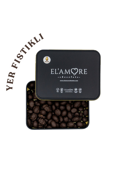 Elamore Şeker İlavesiz, Glütensiz, Vegan Yer Fıstıklı Bitter Çikolata - Küçük...