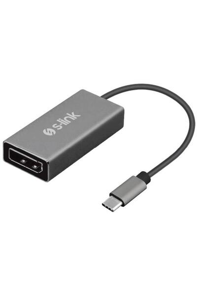 S-LINK Swapp SW-U510 Gri Metal Type-C to DisplayPort 4K Çevirici Adaptör