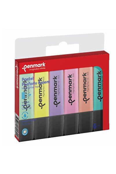 penmark Fosforlu Kalem 6 Lı Karışık Renk Pastel HS 505 6P