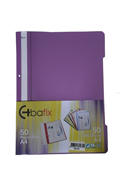 Bafix Telli A4 Için Plastik Dosya 50'li - Mor (50 Lİ PAKET)
