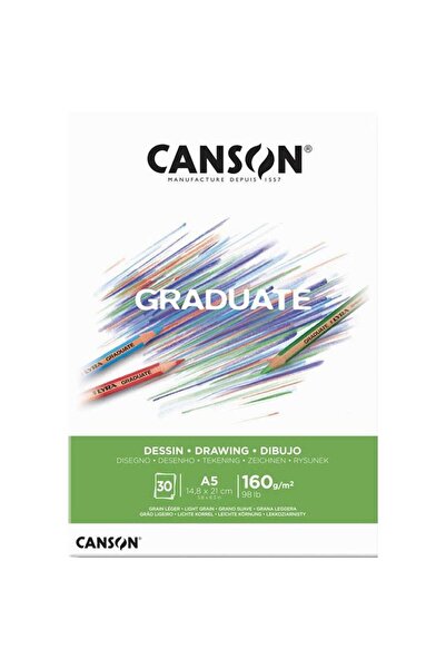 Canson Drawing Block Graduate Dessın White 30 Syf A5 160 Gr