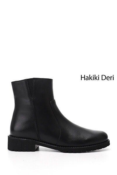 GÖNDERİ(R) Жіночі чорні черевики з гумовою підошвою та блискавкою, виготовлен...