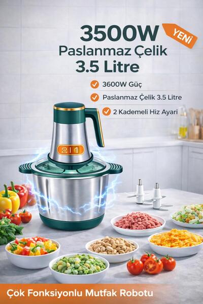 ATLT ATLANTİS 5000W 3.5 LİTRE ÇOK FONKSİYONLU MUTFAK ROBOTU RONDO BLENDER ET ...