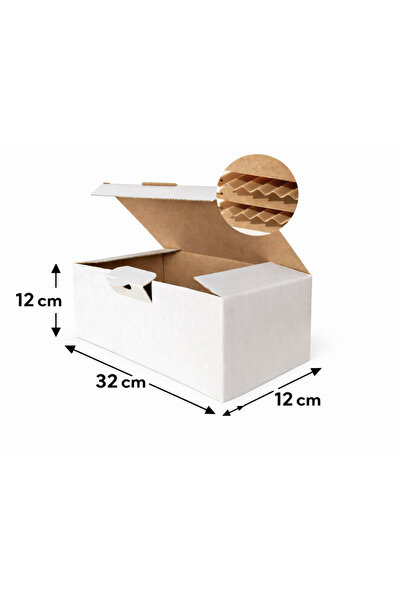 Aspak 32x12x12 Cm Kutu-Çift Oluklu Kilitli Kutu E-ticaret Kargo Kutusu-1,5 De...