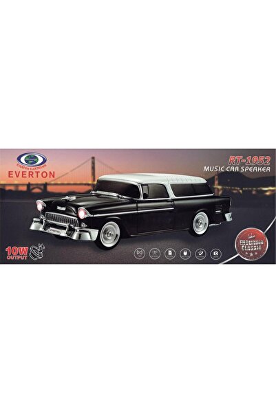 Yerli EVERTON RT-1952 Siyah Arabalı Bluetooth Fm-Usb-Tf-Aux Şarjlı Nostaljik ...