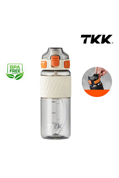 Vagonlife Tkk T1025 زجاجة تريتان بيضاء مزدوجة الاستخدام مع شفاطة/شرب مريح 600 مل