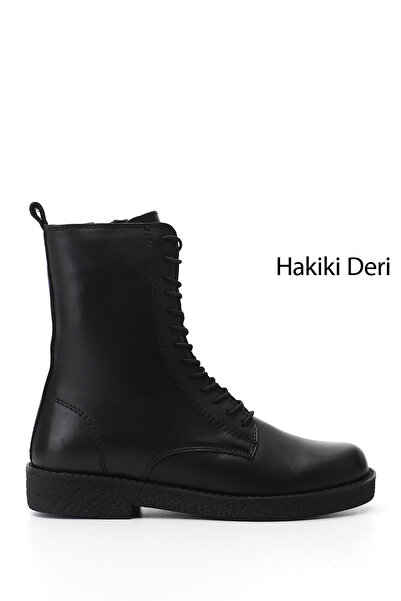 GÖNDERİ(R) Cizme de damă, negre, cu fermoar, talpă din cauciuc, din piele nat...