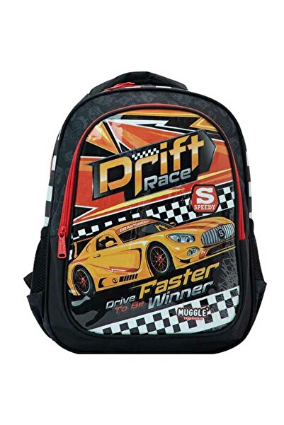 Generic Brand Drift Car Black School Bag - Mu-9475