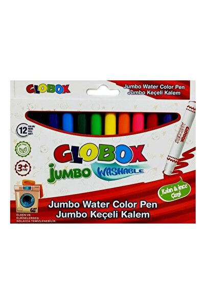 Globox Felt Tip Pen Jumbo Washable 12 Li 3379