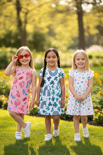 minikiss Лятна рокля от ликра с 3 части за момичета