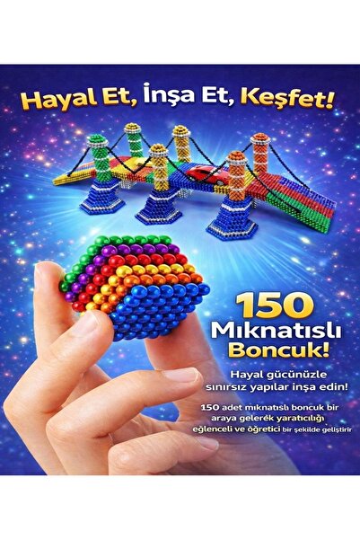 Genel Markalar Boncuk mıknatıs oyunu manyetik lego neocube zeka oyuncağı stre...