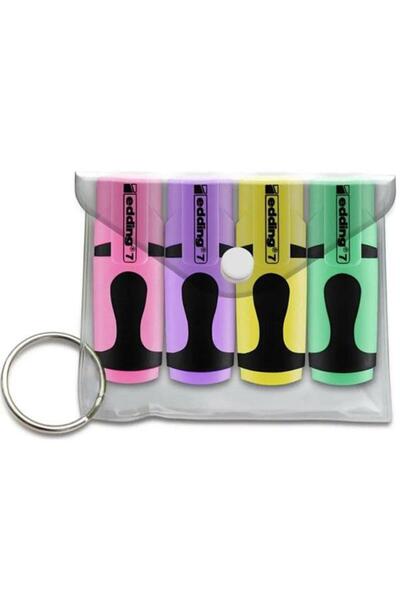 Edding قلم تحديد صغير بألوان الباستيل، حقيبة مكونة من 4 قطع ED7P499PAS