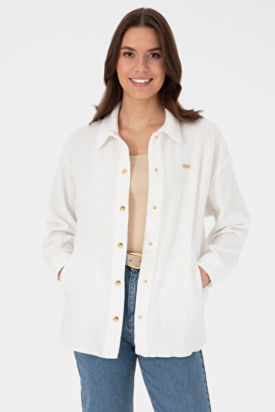 U.S. Polo Assn. Kadın Krem Örme Gömlek 50299009-VR071