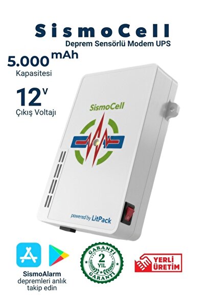 LitPack SismoCell Deprem Alarmlı Akıllı Modem Güç Kaynağı