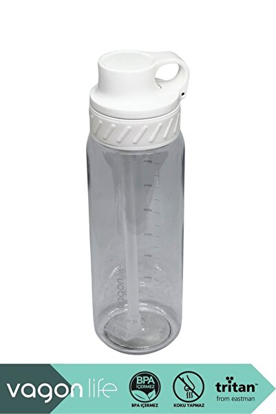 Vagonlife VGN047 800ml Pipetli Beyaz Tritan Matara