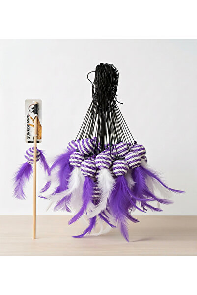 Genel Markalar Quard Paws Kedi Oltası Oyuncağı Ip Sarma Çıngıraklı Çift Renkli