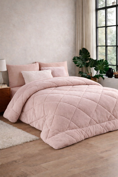 LilaMOON Πάπλωμα Welsoft διπλής όψης σε χρώμα πούδρας, μεγάλου μεγέθους, πολυ...