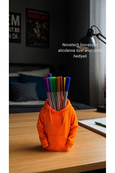 NOVATECH İNOVASYON حقيبة أقلام رصاص بغطاء للرأس، منظم لملابس غرفة الشباب