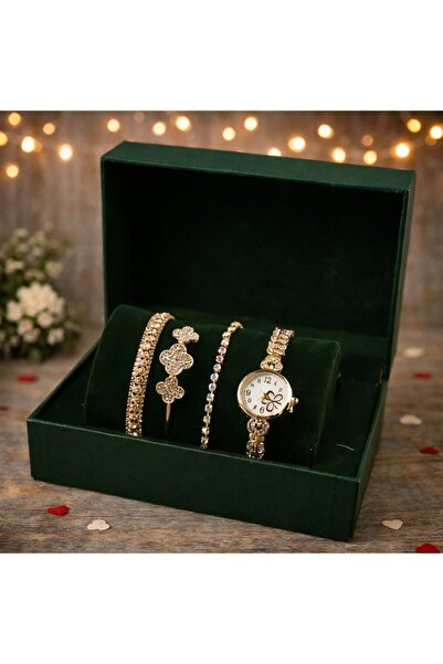 velve Gracy Amour set for women with metal watch and three assorted bracelets...