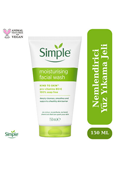 Simple Kind to Skin Gerginlik Hissi Bırakmayan Nemlendirici Yüz Temizleme Jel...