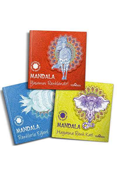 Yediveren Çocuk Mandala Büyükler Için Boyama Seti - 3 Kitap