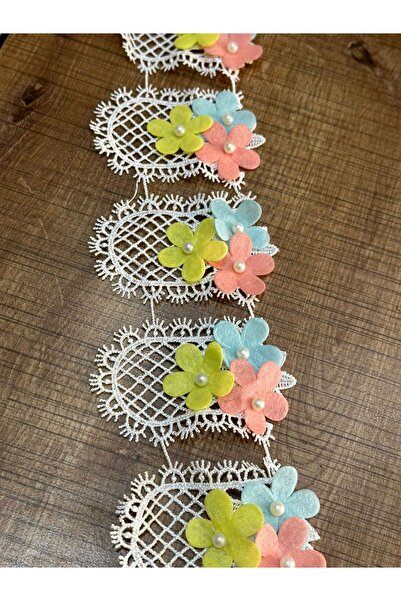 Gönülden Tasarım Panglică florală cu mărgele de 8 cm, accesoriu pentru cusut,...